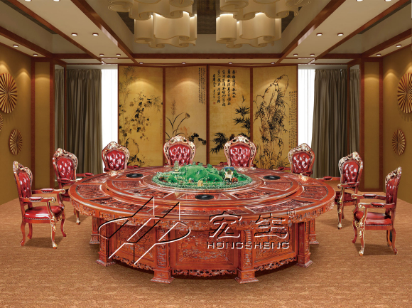 【豪華電動(dòng)餐桌】一帆風(fēng)順（方柱腳）